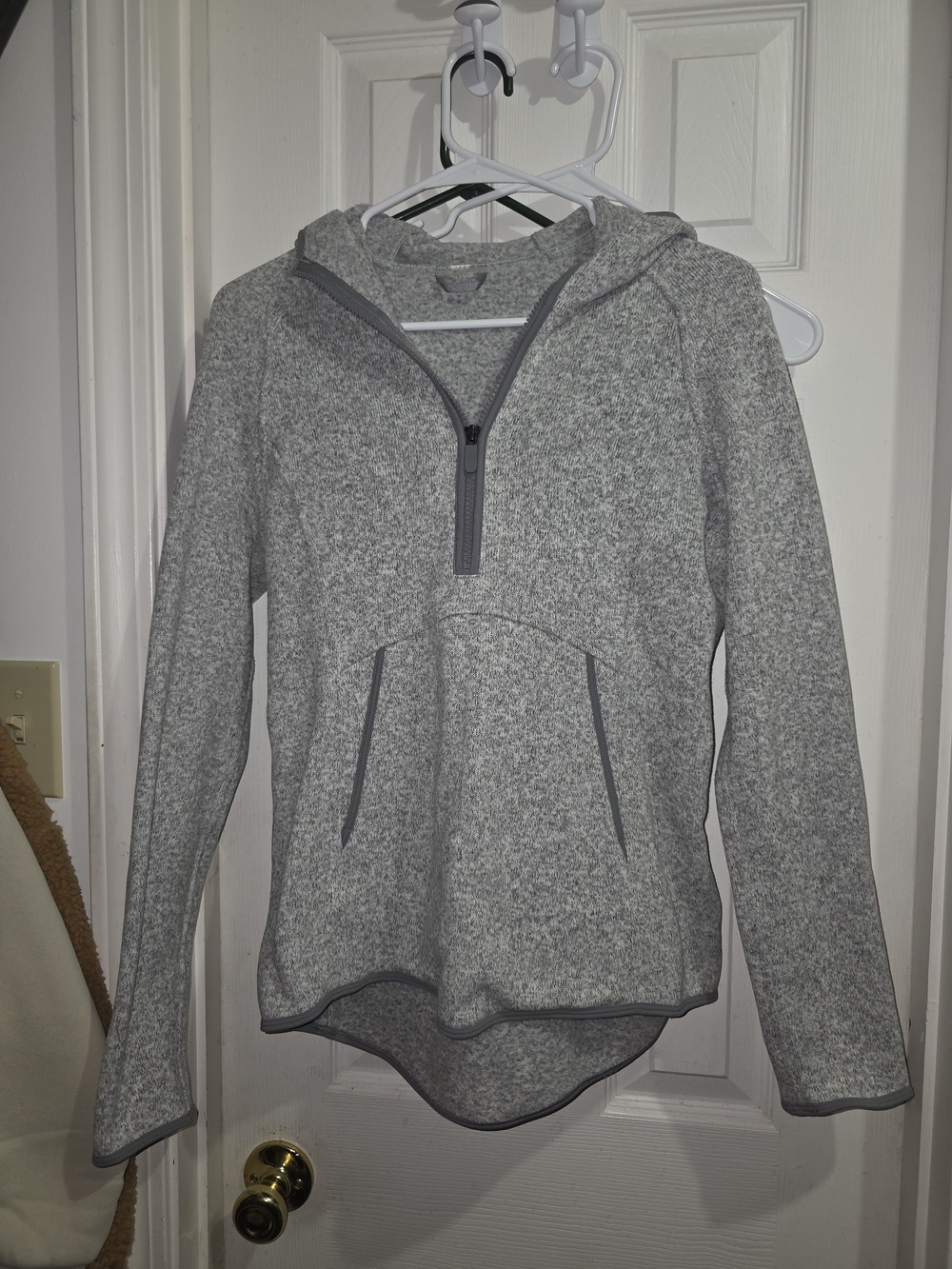 lululemon athletica Heather Gray Half‑Zip Hooded Pullover